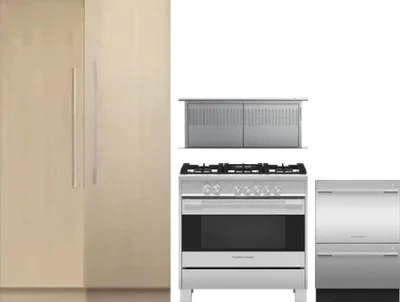 5 Piece Package Includes Refrigerator, Freezer, Range, Hood And Dishwasher